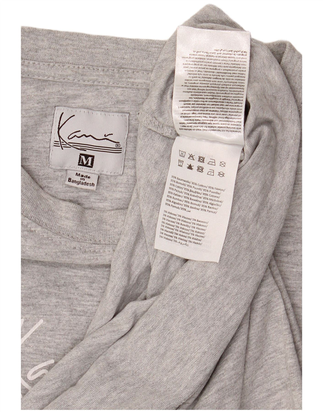 T-shirt da uomo Karl Kani Top in cotone chiazzato grigio medio