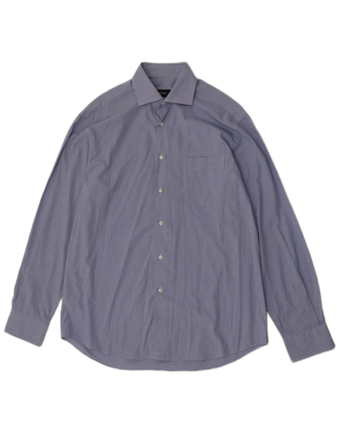 Camicia da uomo Hugo Boss taglia 41 16 grande cotone a quadretti blu