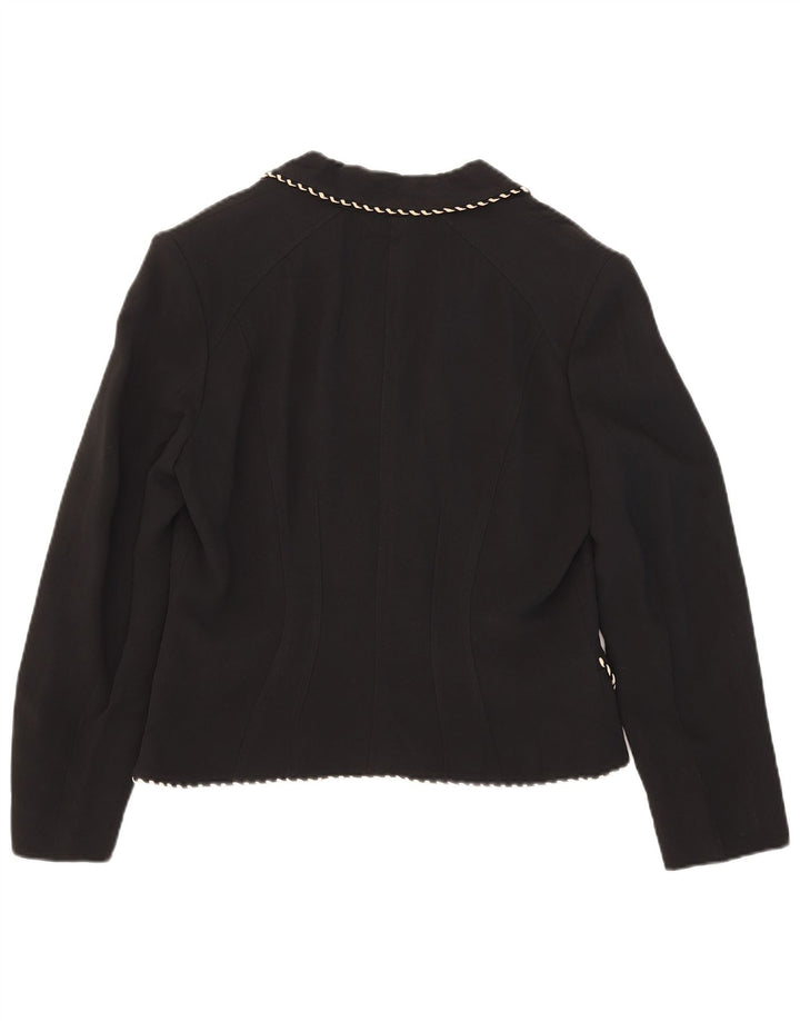 Giacca blazer a 3 bottoni da donna Gai Mattiolo UK 14 viscosa nera media
