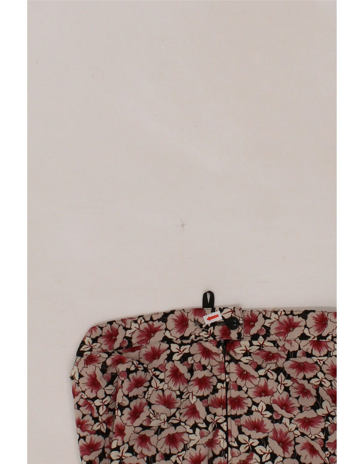 VINTAGE Womens A-Line Skirt W30 Medium Pink Floral Polyester Vintage Vintage and Second-Hand Vintage from Messina Hembry 