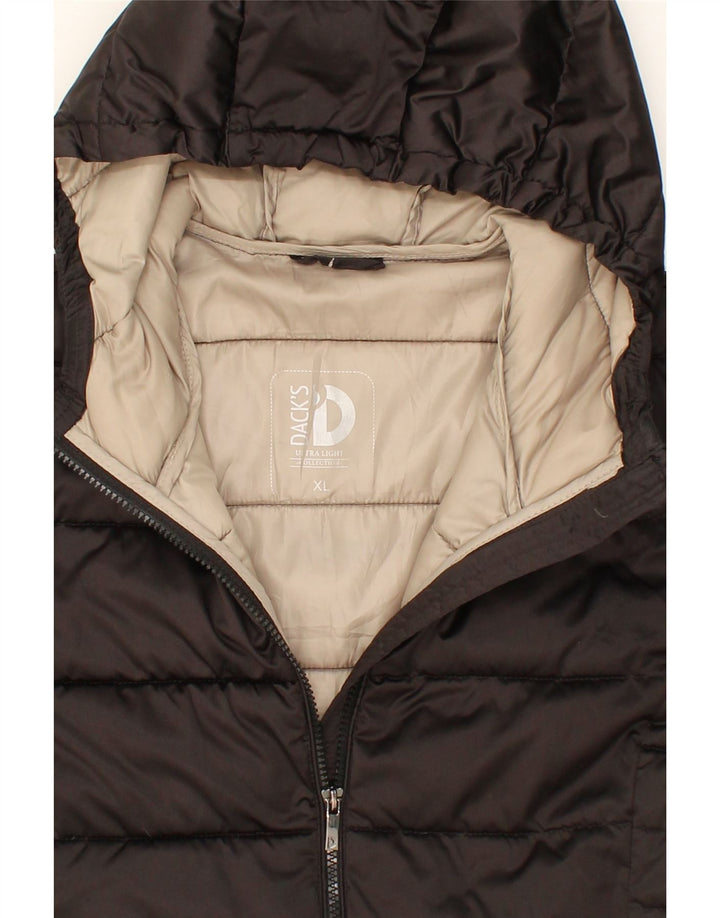 DACK'S Womens Hooded Padded Jacket UK 18 XL Black Polyester Vintage Dack's and Second-Hand Dack's from Messina Hembry 