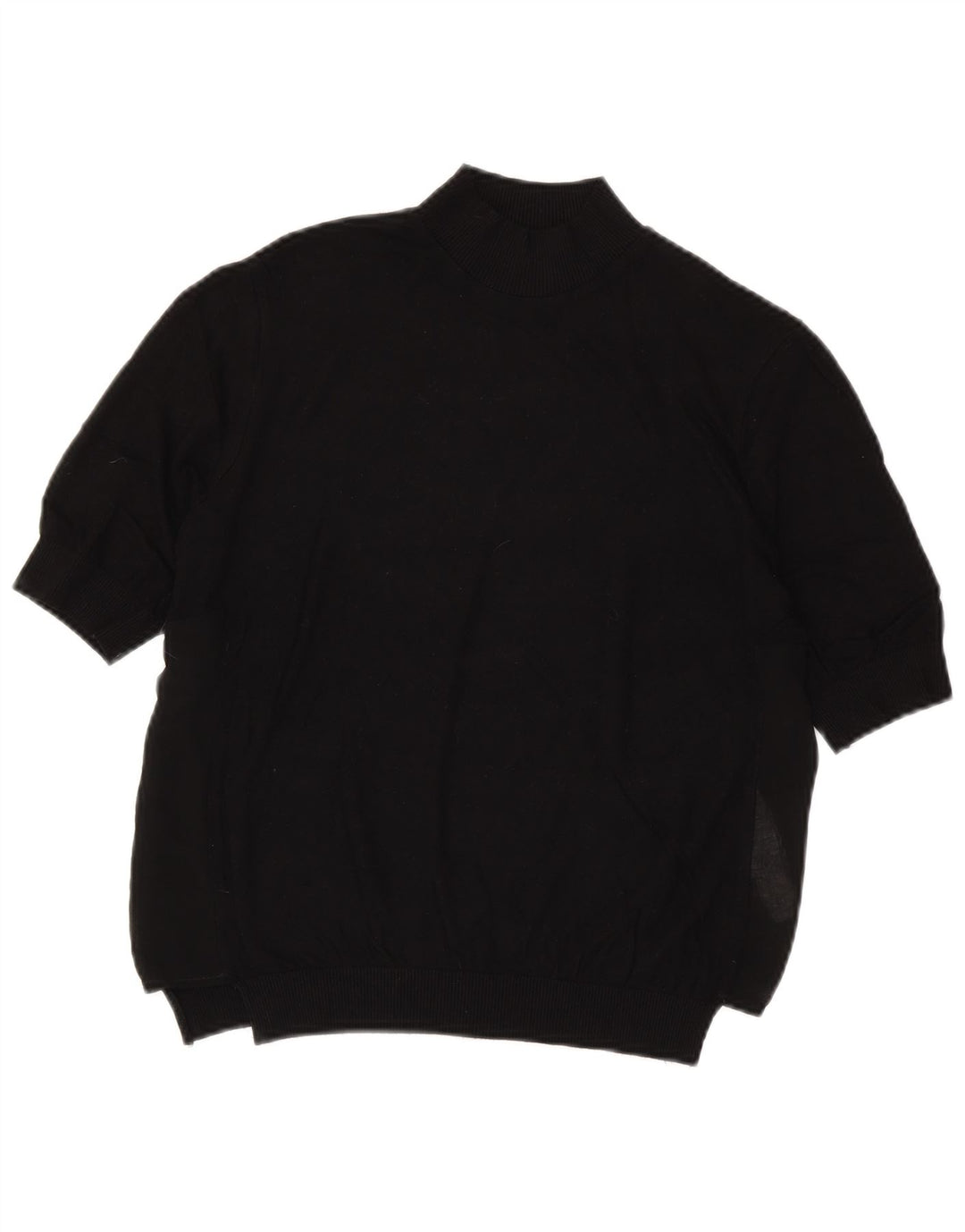 Maglione Zara da donna a maniche corte con collo alto, UK 14, medio, nero