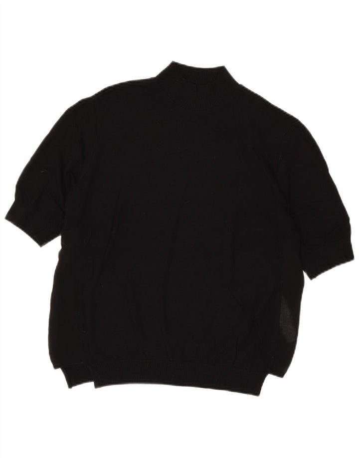 Maglione Zara da donna a maniche corte con collo alto, UK 14, medio, nero