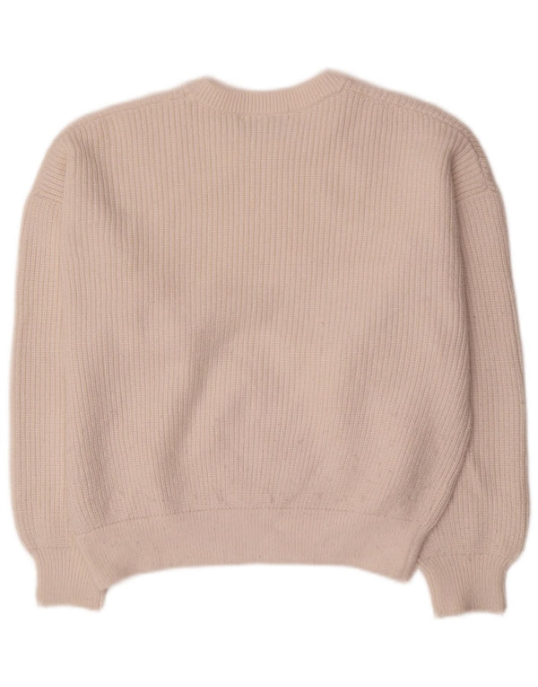 Maglione girocollo oversize da donna Zara UK 10 piccolo in viscosa bianca