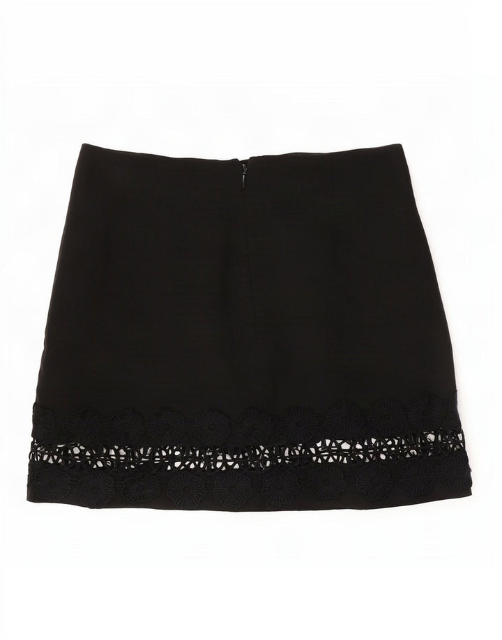 Topshop Minigonna da donna UK 12 Media W30 Poliestere floreale nero