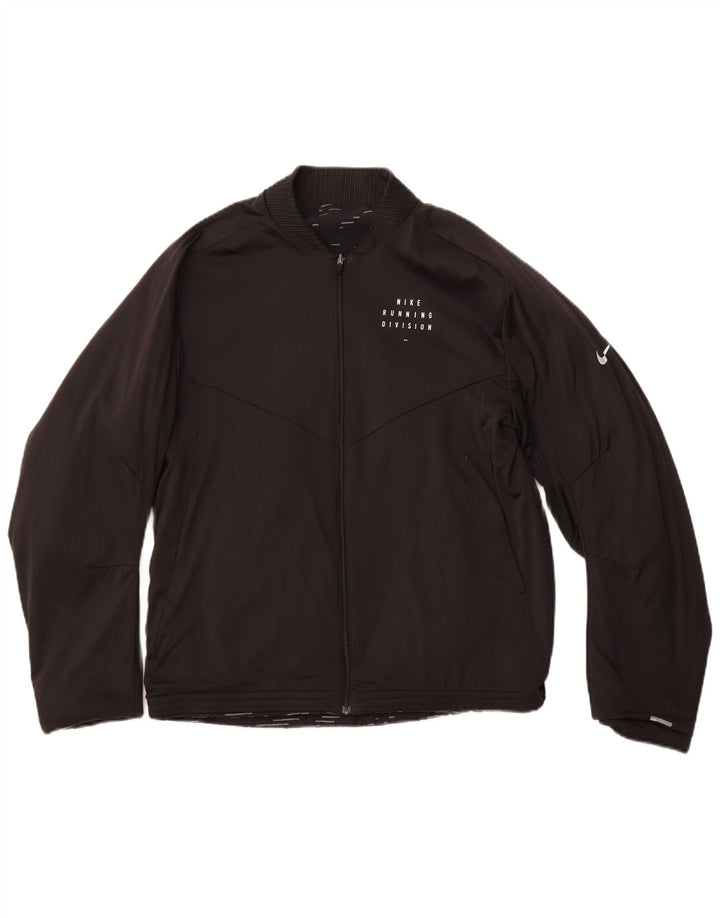 Giacca da ginnastica reversibile NIKE Therma-Fit da uomo, media, a righe nere