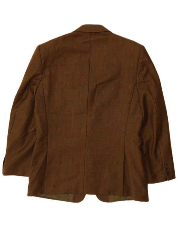 Giacca blazer da uomo a 2 bottoni VINTAGE UK 38 pied de poule marrone medio