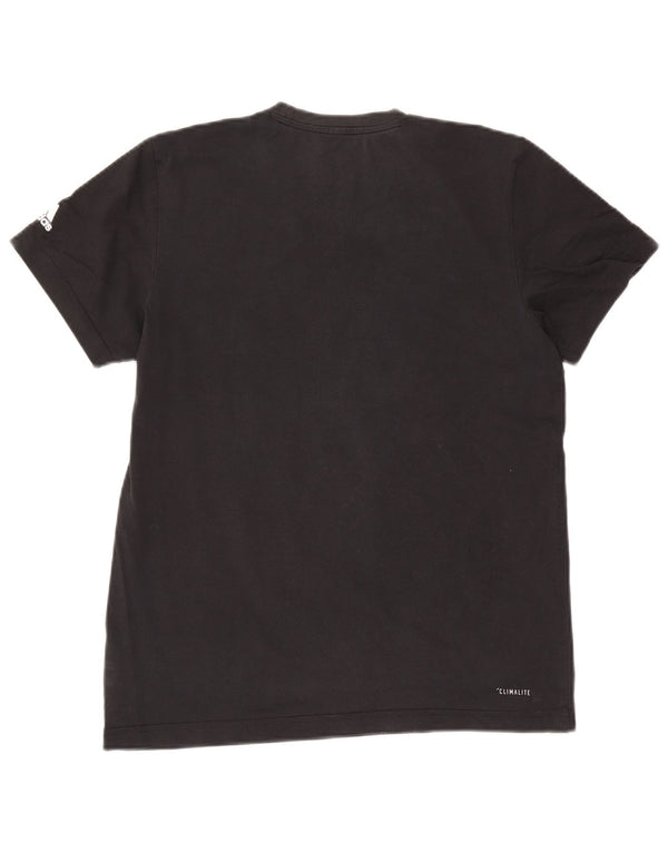 T-shirt grafica Adidas Climalite da uomo in cotone medio nero