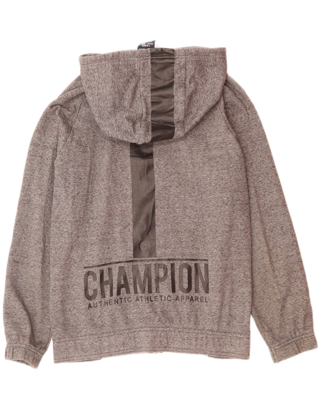 Maglione con cappuccio e zip grafica Champion per ragazzi 11-12 anni, grande grigio chiazzato