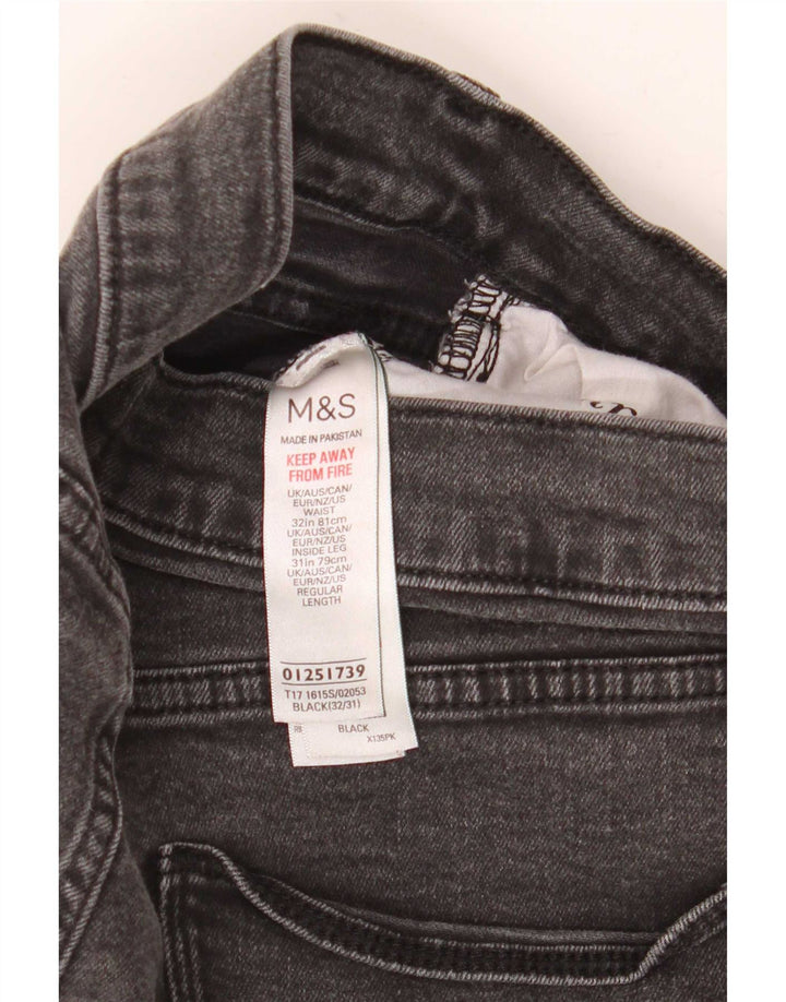 Jeans slim da uomo Marks & Spencer W32 L31 cotone nero