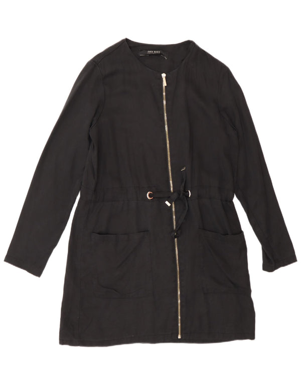 Giacca blazer con zip intera da donna Zara UK 6 XS Lyocell nero
