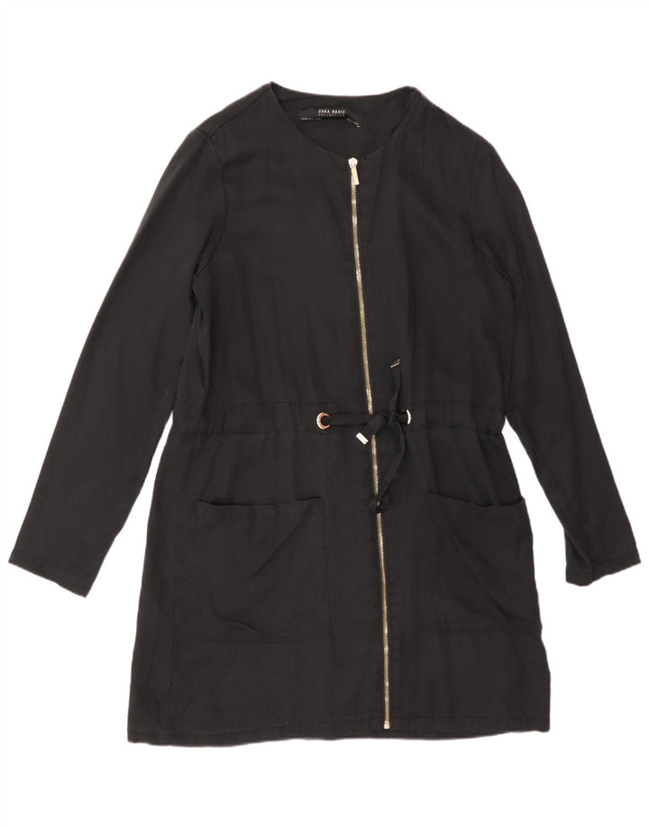Giacca blazer con zip intera da donna Zara UK 6 XS Lyocell nero