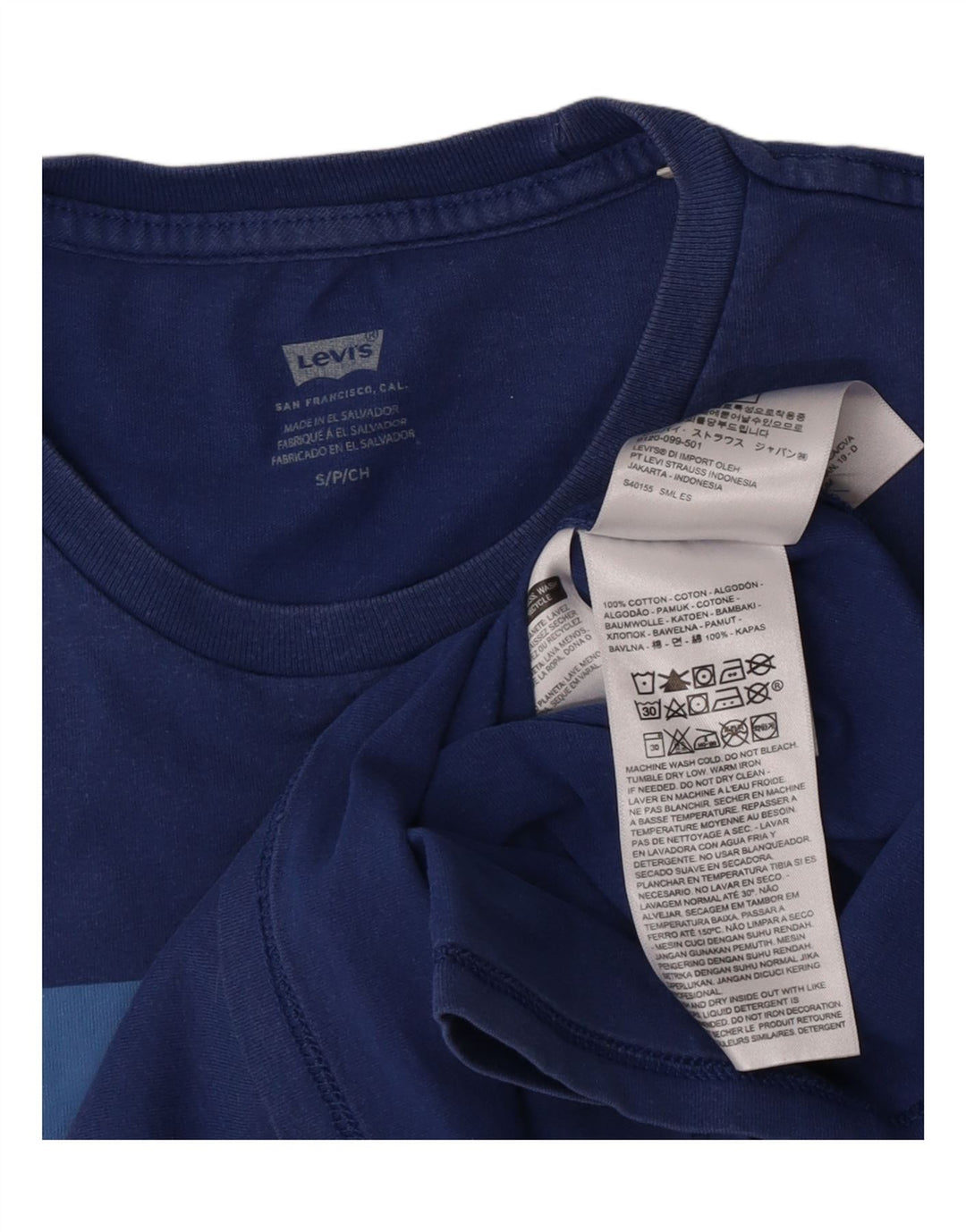 T-shirt grafica da uomo Levi's Top piccola in cotone blu