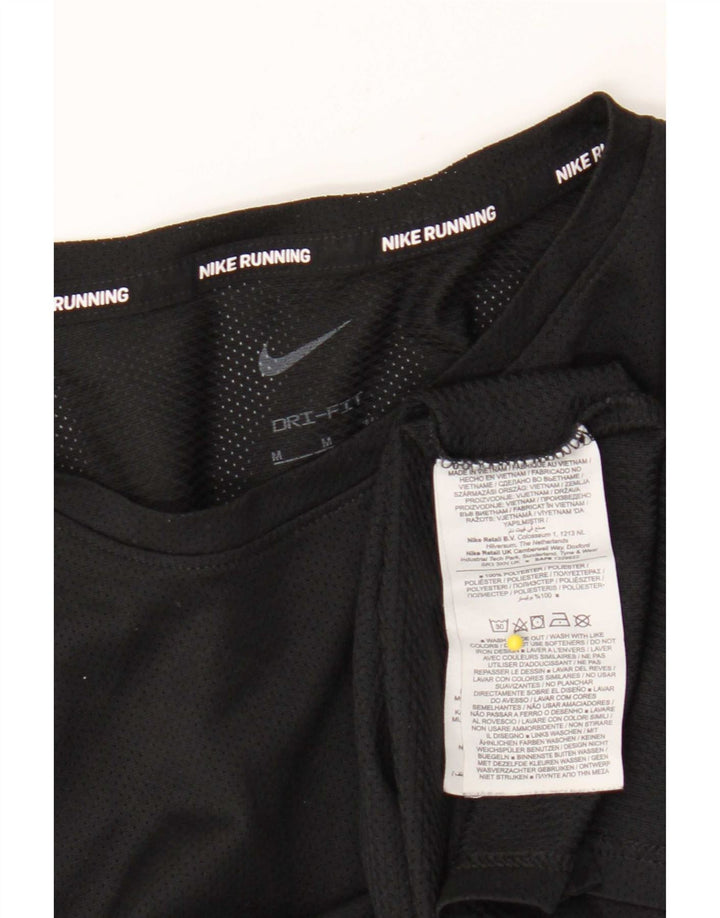 T-shirt Nike da uomo Dri Fit, top in poliestere nero medio