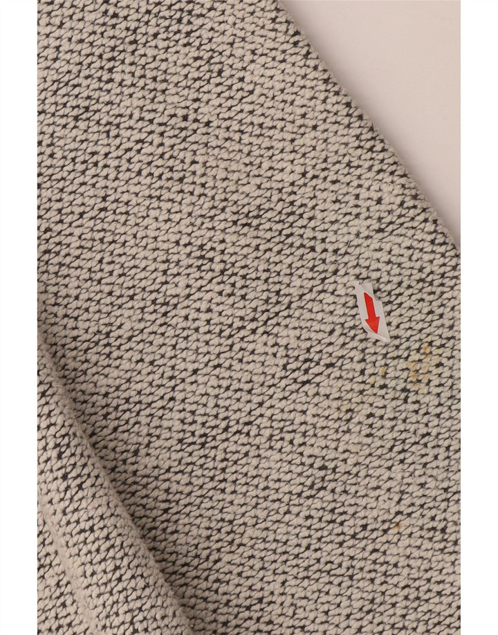 Felpa da uomo con collo con zip Weird Fish, piccola, in cotone chiazzato grigio