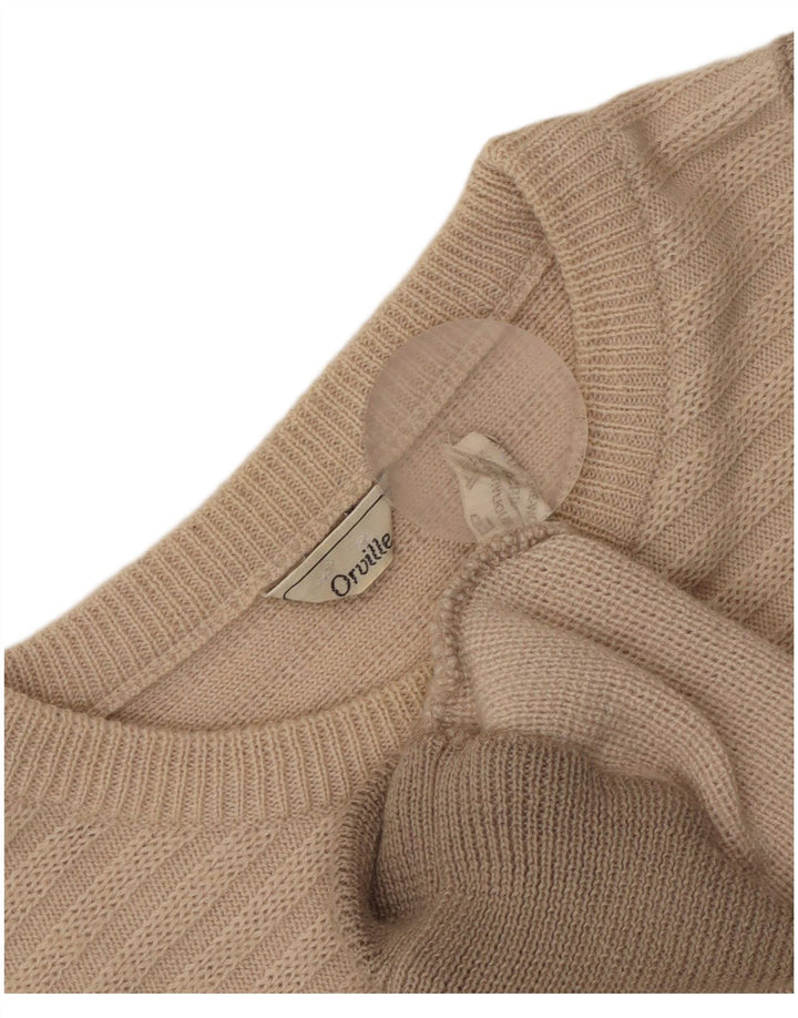 Maglione maglione girocollo da uomo Orville in lana color block beige medio