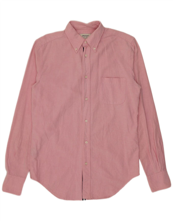 BOGGI Camicia Milano da uomo piccola in cotone rosa