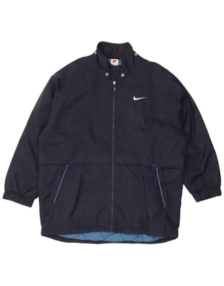 Giacca a vento grafica da uomo Nike UK 42/44 grande nylon blu navy