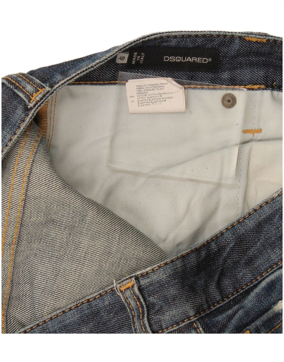 Jeans slim da donna Dsquared2 IT 48 XL W36 L32 Cotone blu navy