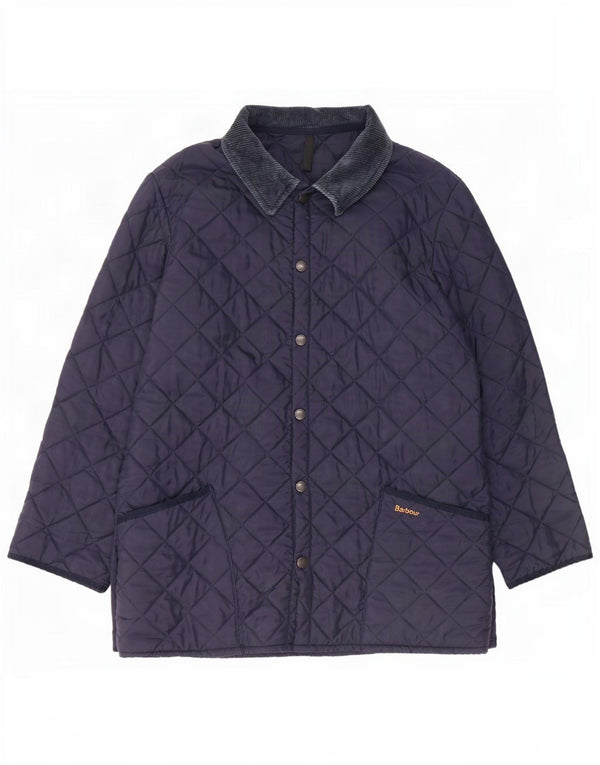 Giacca trapuntata Barbour da uomo LIDDESDALE UK 40 Large in nylon blu navy