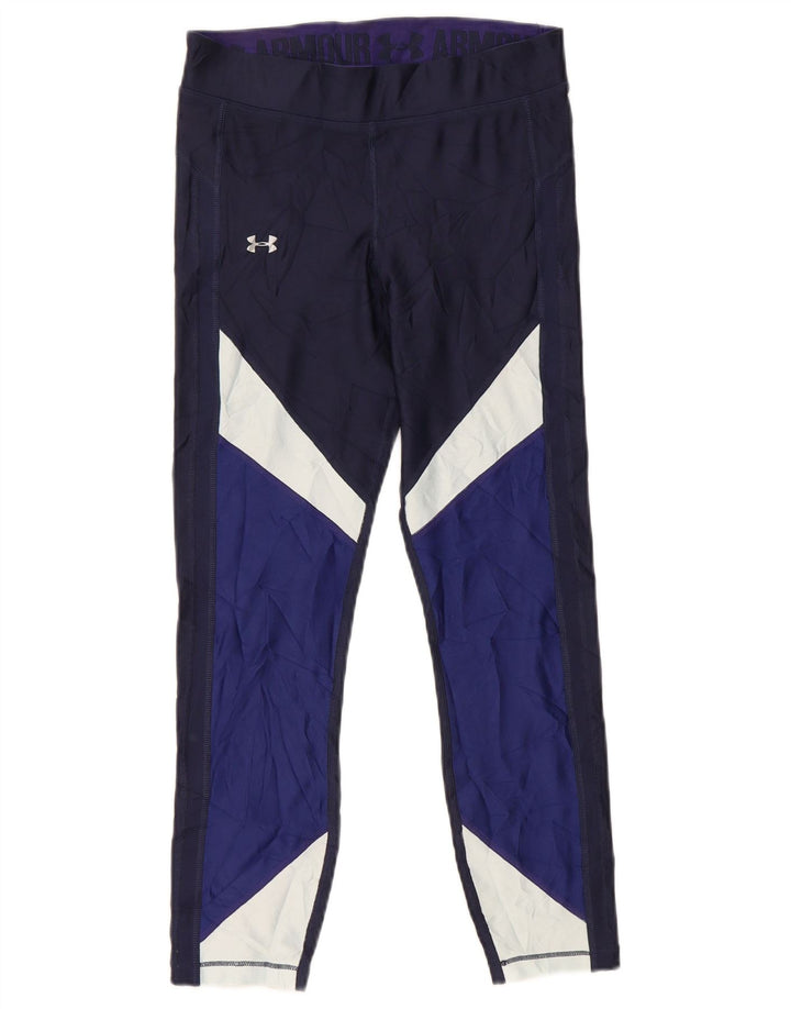 Leggings corti da donna Under Armour UK 8 Small Blu Navy Colourblock