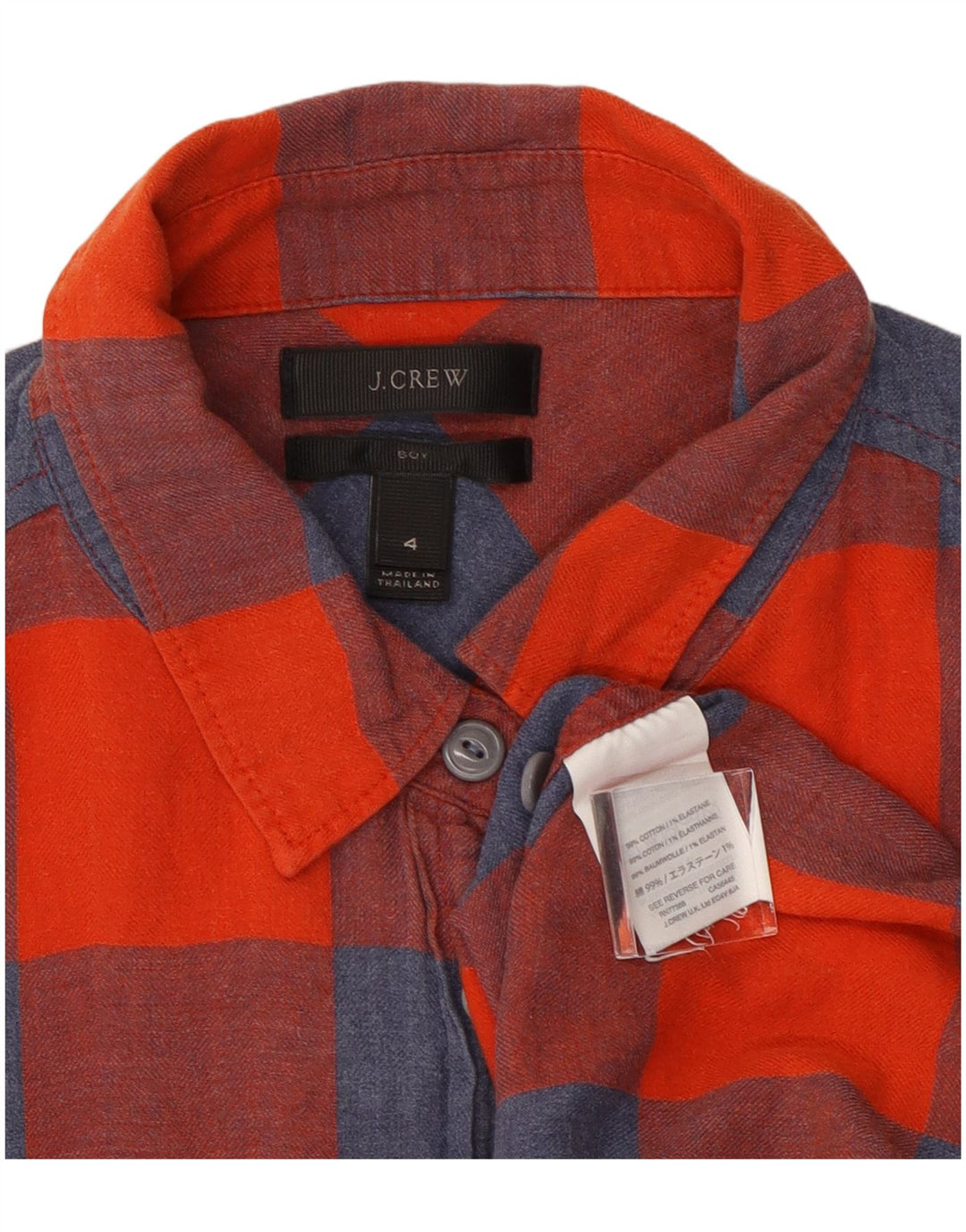 Camicia di flanella da donna J. Crew US 4 piccolo cotone a quadri rossi
