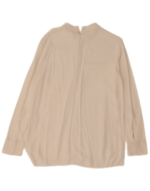 Camicetta a maniche lunghe da donna Hugo Boss Top UK 12 Acetato medio bianco sporco