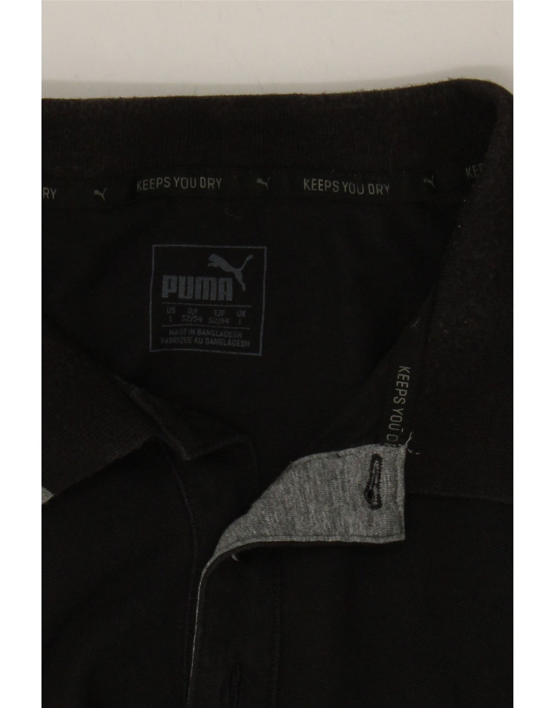 PUMA Mens Polo Shirt Large Black Cotton Vintage Puma and Second-Hand Puma from Messina Hembry 