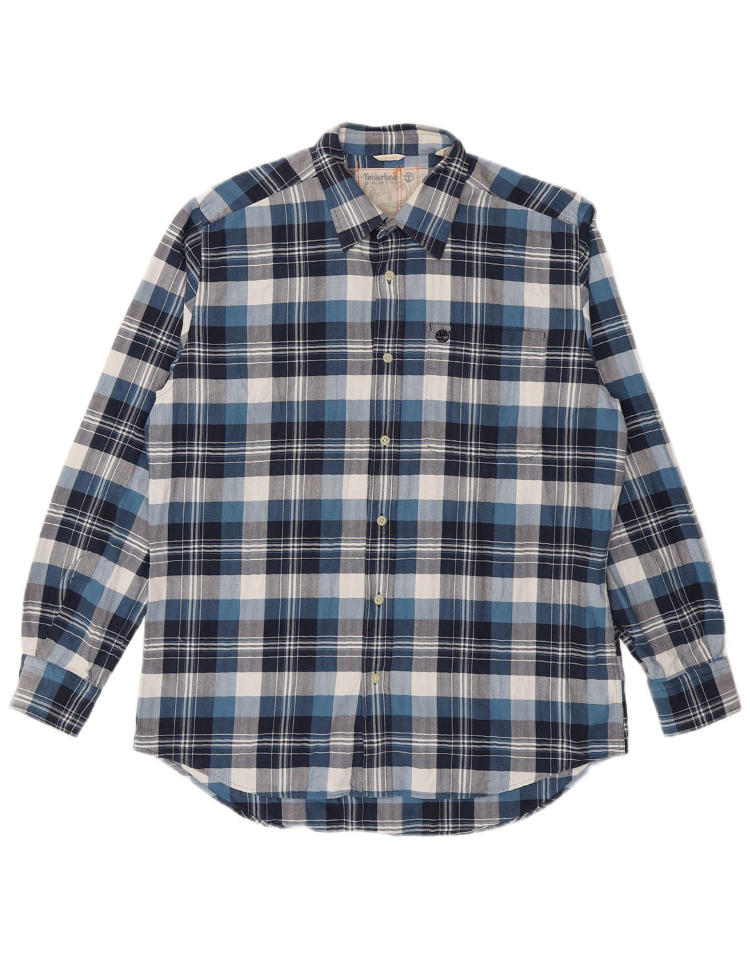 Camicia in flanella da uomo Timberland in cotone a quadri blu medio