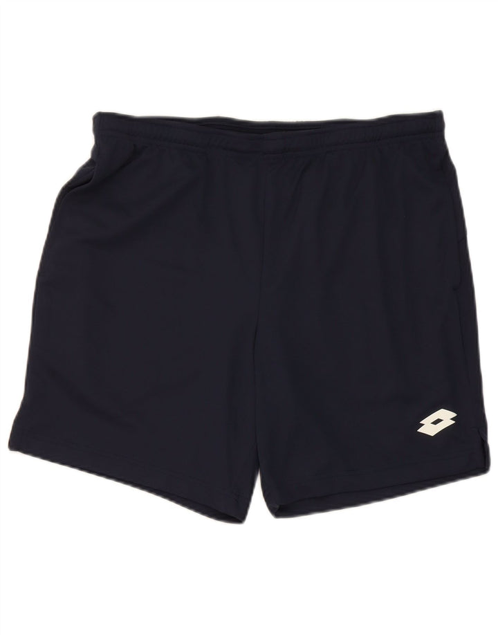 Pantaloncini sportivi da uomo Lotto Large in poliestere blu navy