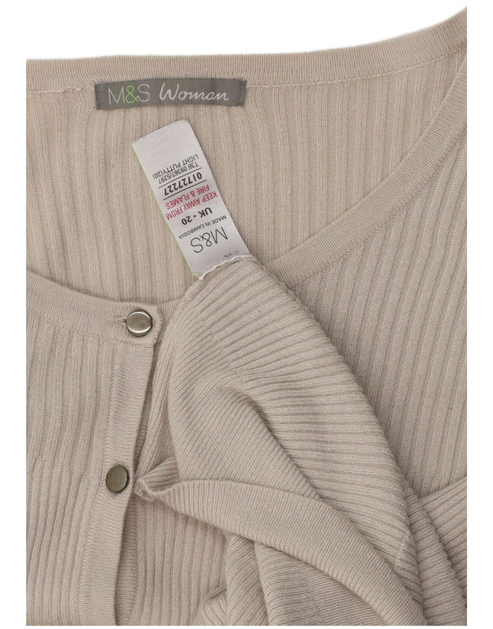 Maglione cardigan da donna Marks & Spencer UK 20 2XL Viscosa beige