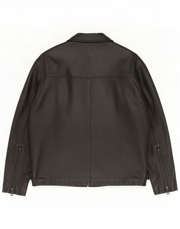Gant Giacca in pelle Madison da uomo UK 42 XL Nera