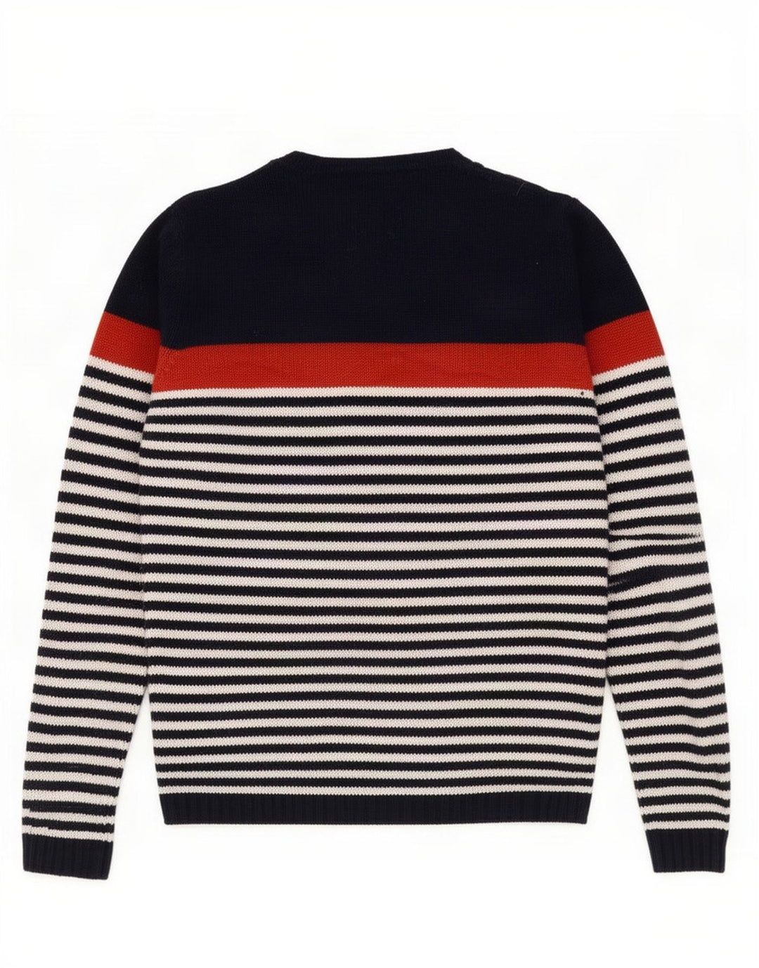 Maglione Zara da uomo con scollo a barca a righe blu navy medio