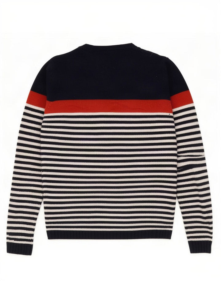 Maglione Zara da uomo con scollo a barca a righe blu navy medio