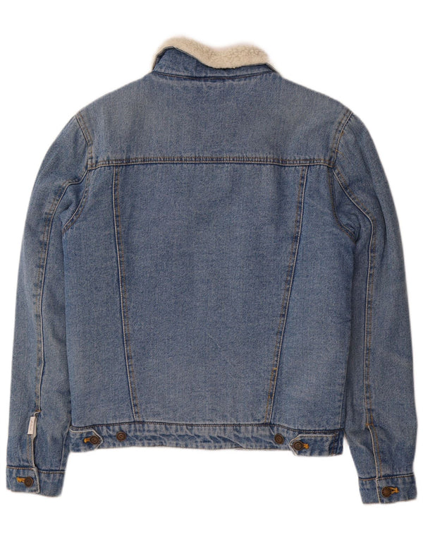 Giacca in denim Sherpa oversize da donna Flatbush UK 10 Small Poliestere blu