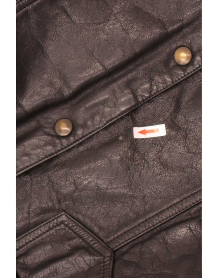 Giacca in pelle vintage da uomo UK 40 grande nera
