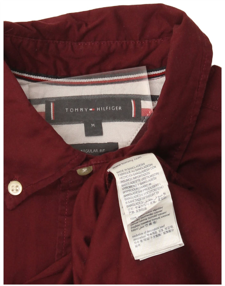Camicia da uomo Regular Fit Tommy Hilfiger in cotone bordeaux medio