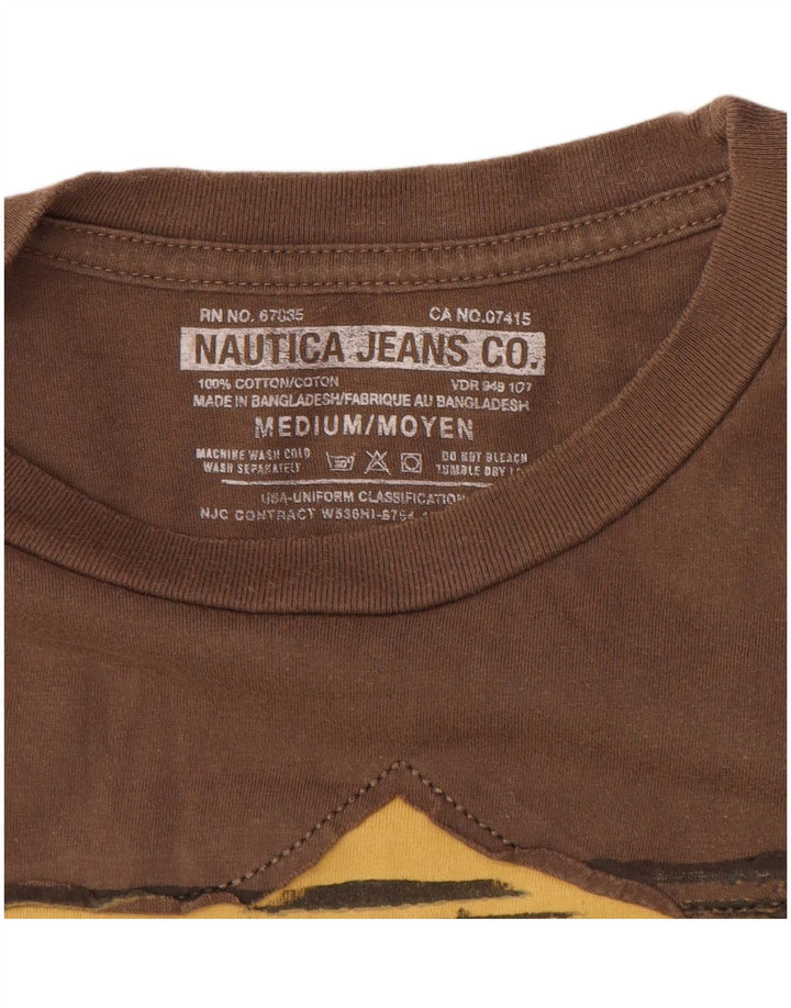 T-shirt grafica da uomo Nautica Top in cotone marrone medio