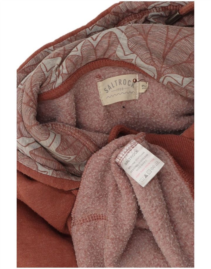 Maglione con cappuccio grafico da donna SALTROCK UK 12 Cotone chiazzato marrone medio