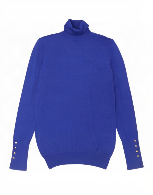 Maglione a collo alto da donna Zara UK 10 piccolo in viscosa blu