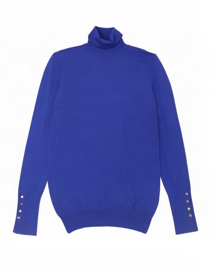 Maglione a collo alto da donna Zara UK 10 piccolo in viscosa blu