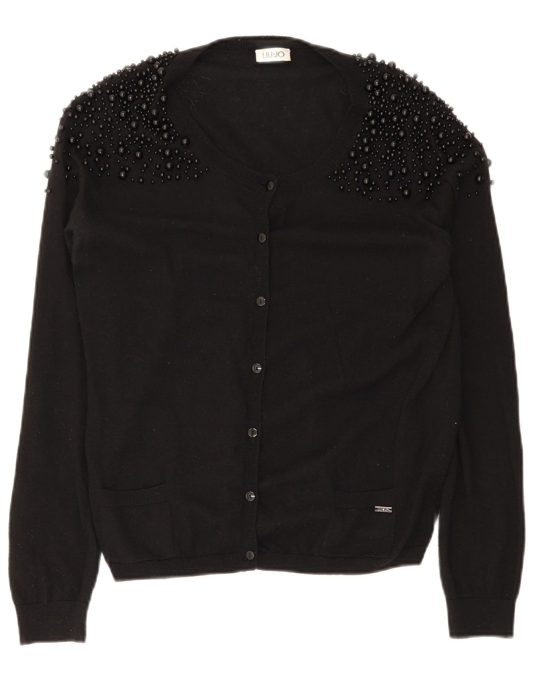 Maglione cardigan da donna Liu Jo UK 14 medio nero maculato