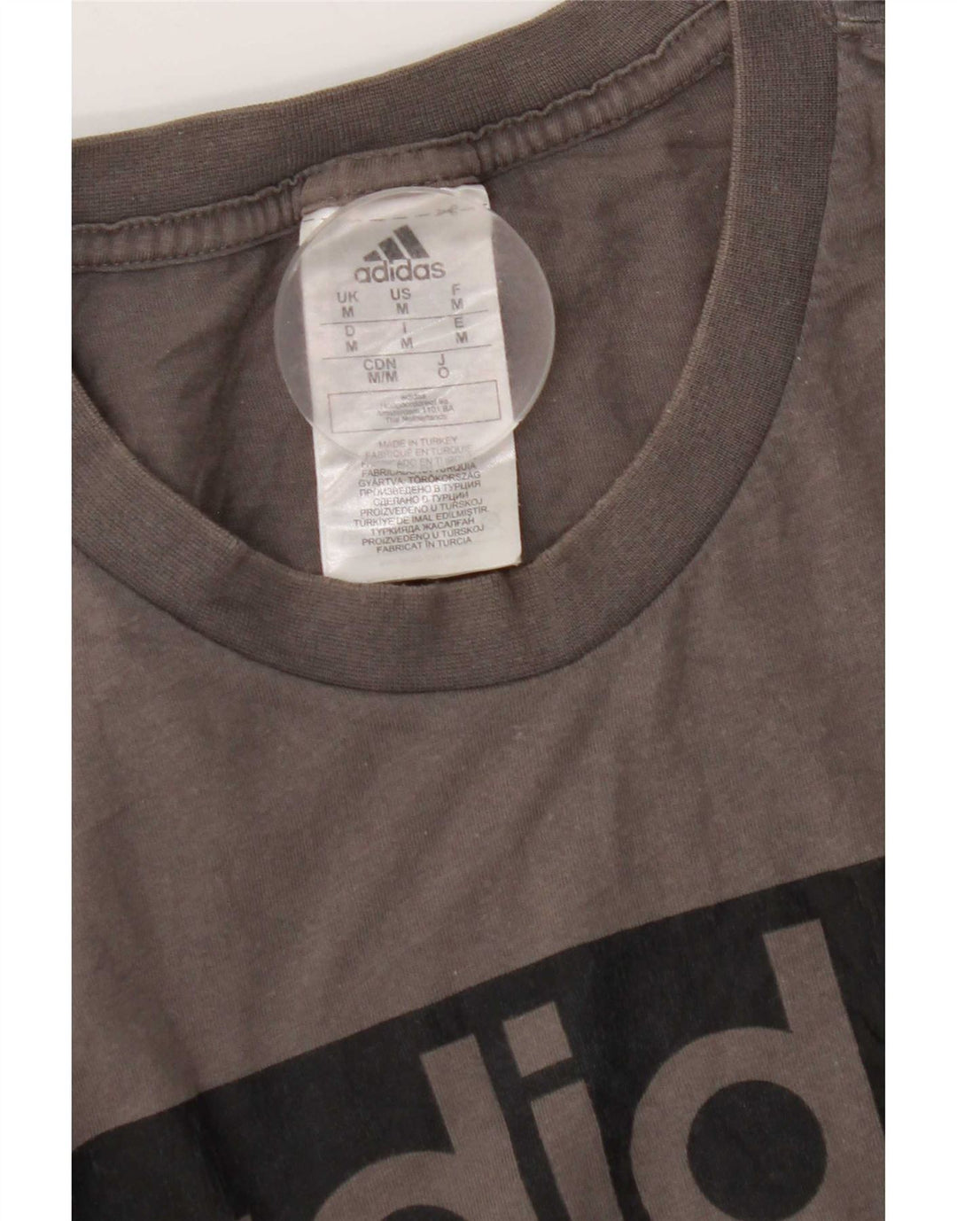 T-shirt grafica da uomo Adidas Top in cotone grigio medio