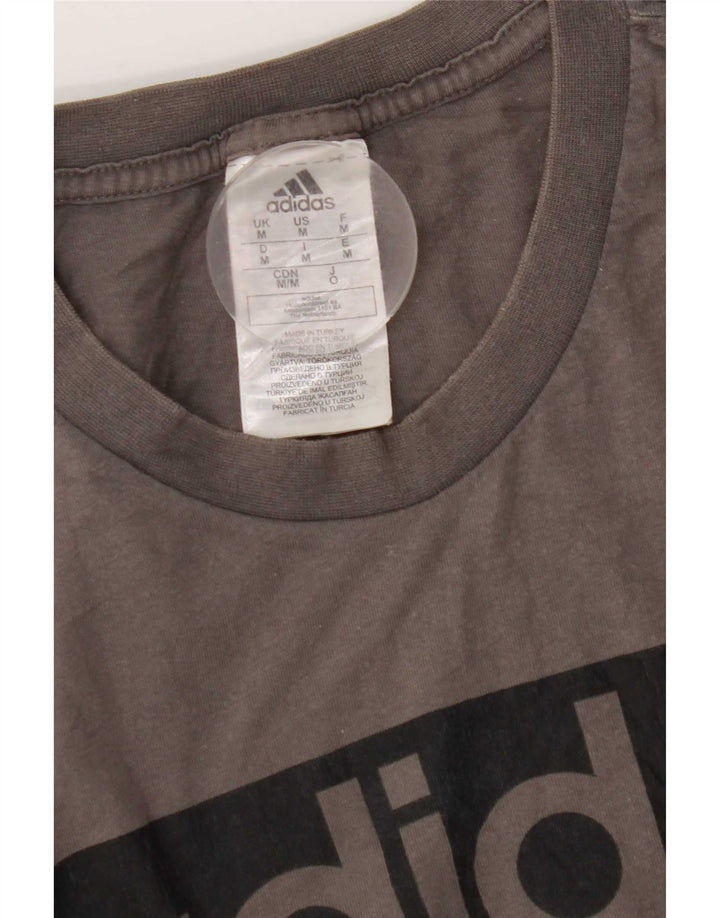 T-shirt grafica da uomo Adidas Top in cotone grigio medio