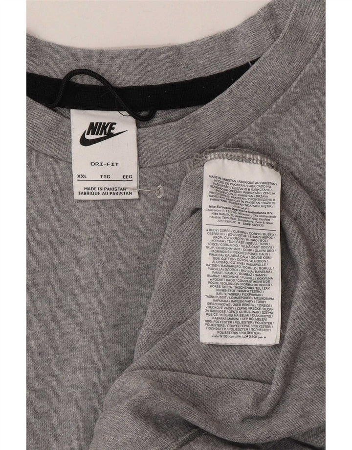 T-shirt Nike Dri Fit da uomo 2XL in cotone grigio