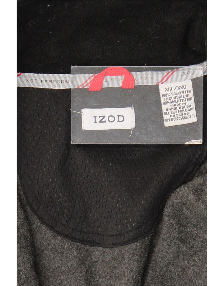 Giacca in pile da uomo Izod UK 44 2XL Poliestere color block grigio