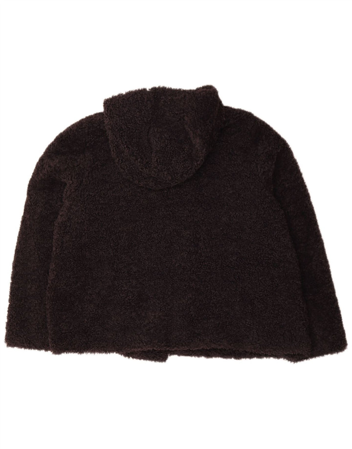 Giacca in pile con cappuccio da donna Marks & Spencer UK 22 3XL poliestere blu navy