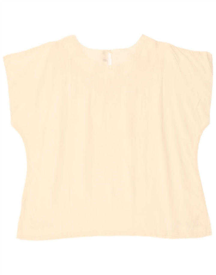 Camicetta trasparente da donna vintage Top IT 44 Seta floreale beige medio