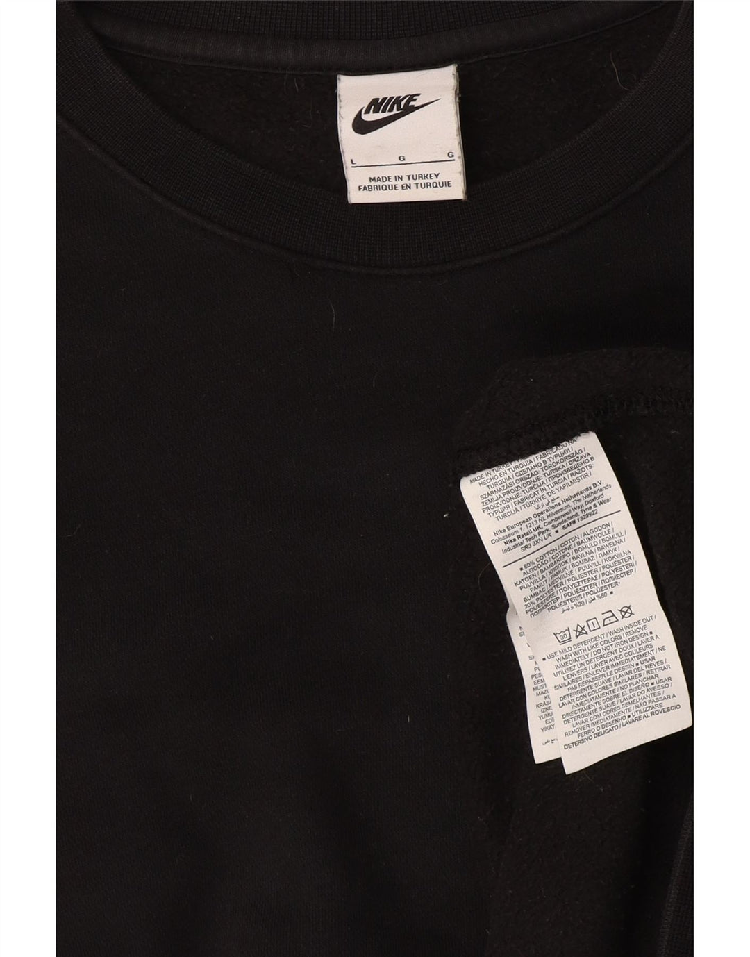 Felpa da uomo Nike Maglione grande in cotone nero