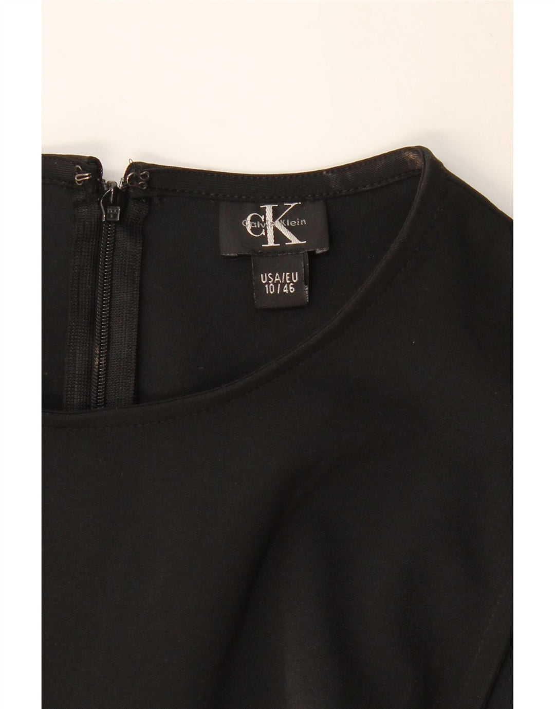CALVIN KLEIN Abito tubino senza maniche da donna US 10 Large Nero